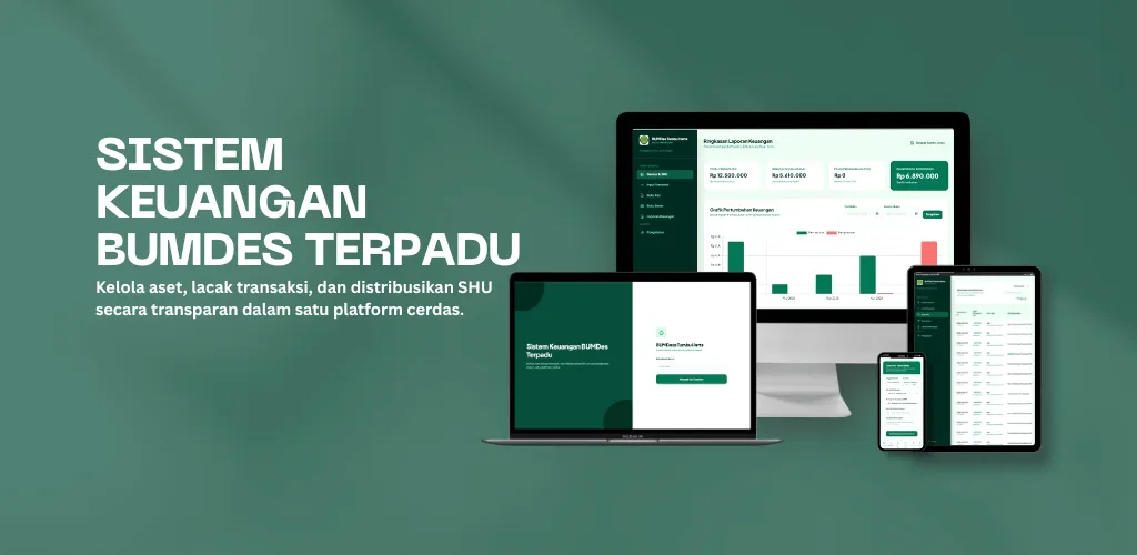 Tampilan antarmuka Sistem Informasi Keuangan BUMDes Terpadu